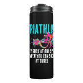 Leuke kleurrijke Triathlon Sport Humor Paint Splet Thermosbeker (Voorkant)