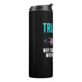 Leuke kleurrijke Triathlon Sport Humor Paint Splet Thermosbeker (Gedraaid links)