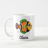 Leuke kleurrijke tropische vis gepersonaliseerd koffiemok (Links)