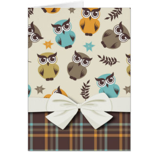 Leuke kleurrijke uil en plaid