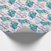 Leuke kleurrijke Uil Liefde U Uilways Blush Cadeaupapier (Hoek)