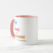 Leuke, kleurrijke uitsteller reageert typografie mok (Voorkant links)