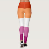 Leuke kleurrijke unieke LGBTQ Lesbische Pride Vlag Leggings (Achterkant)