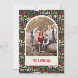 Leuke kleurrijke vakantie belettering boog foto feestdagenkaart