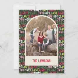 Leuke kleurrijke vakantie belettering boog foto feestdagenkaart