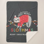 Leuke kleurrijke vakantie moderne luiaard kerst sherpa deken (Voorkant)