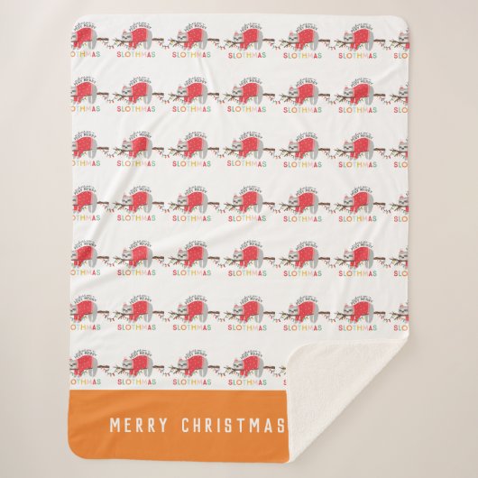 Leuke kleurrijke vakantie moderne luiaard kerst sherpa deken (Voorkant)