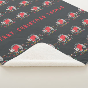 Leuke kleurrijke vakantie moderne luiaard kerst sherpa deken