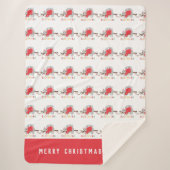 Leuke kleurrijke vakantie moderne luiaard kerst sherpa deken (Voorkant)