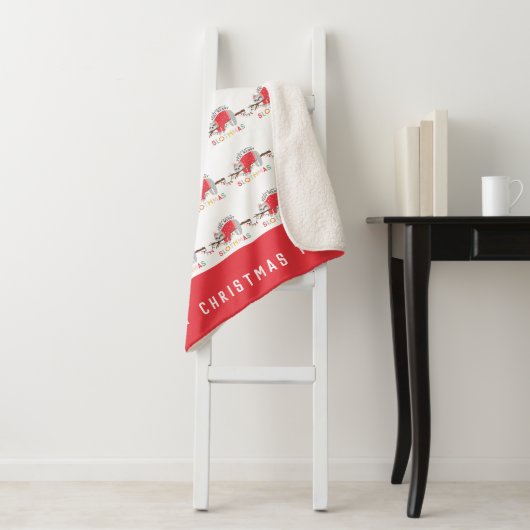 Leuke kleurrijke vakantie moderne luiaard kerst sherpa deken (In situ)