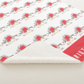 Leuke kleurrijke vakantie moderne luiaard kerst sherpa deken (3/4)