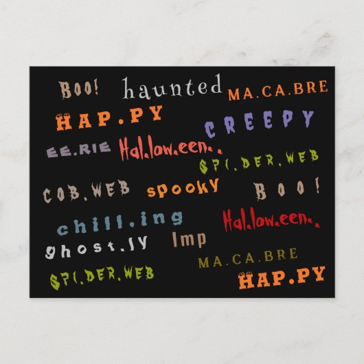 Leuke & kleurrijke vakantie typografie Halloween S Briefkaart (Voorkant)