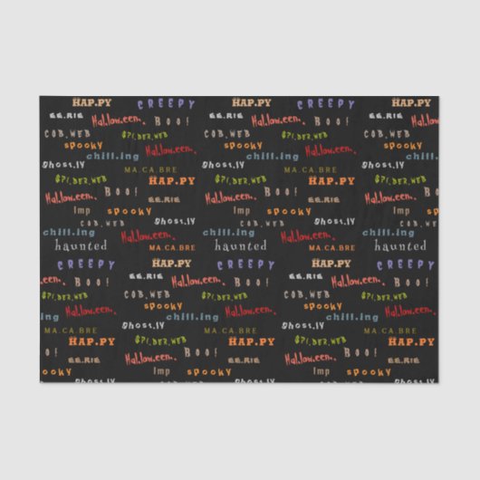 Leuke & kleurrijke vakantie typografie Halloween S Tissuepapier (Voorkant)