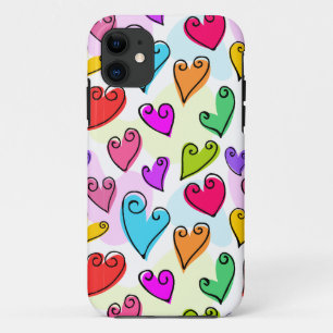 Leuke Kleurrijke Valentijns harten iPhone 5 Hoesje