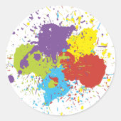 Leuke kleurrijke verfspatten Stickers (Voorkant)