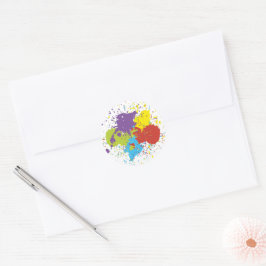 Leuke kleurrijke verfspatten Stickers