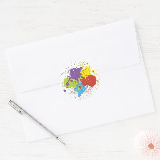 Leuke kleurrijke verfspatten Stickers (Envelop)