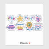 LEUKE KLEURRIJKE VERJAARDAG CARTOON STICKERS SET (Vel)