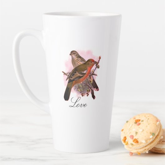  Leuke Kleurrijke Vogel en Bladzijde Latte Mok (In situ)