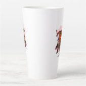  Leuke Kleurrijke Vogel en Bladzijde Latte Mok (Voorkant)