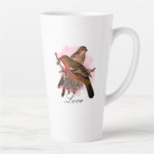  Leuke Kleurrijke Vogel en Bladzijde Latte Mok (Rechts)