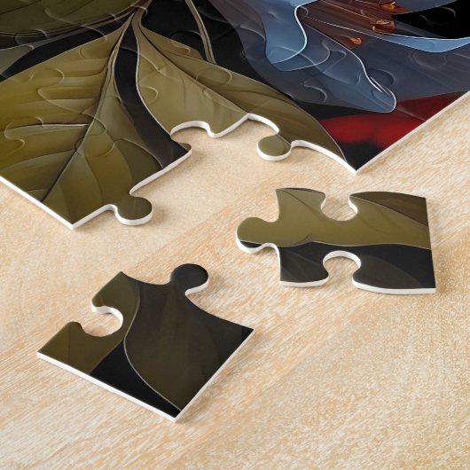 Leuke kleurrijke vogel op een tak met bloemen legpuzzel (Zijkant)