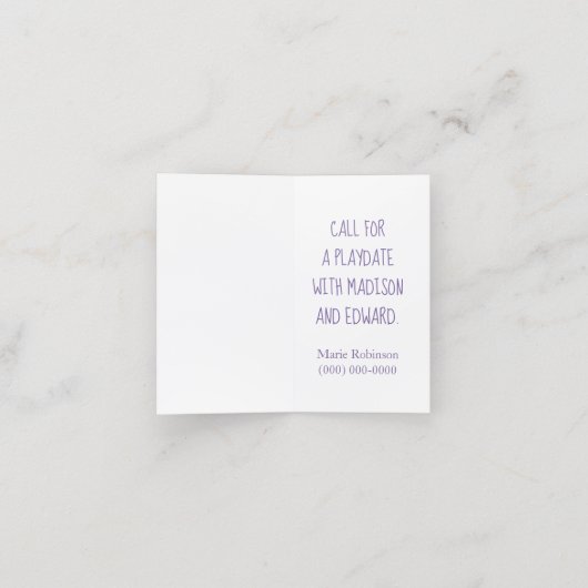 Leuke Kleurrijke Vogel Speel Datum Afspraakkaart Afsprakenkaart (Binnenkant ongevouwen)