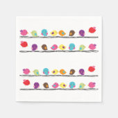 Leuke kleurrijke vogels op touwen papier servet (Voorkant)