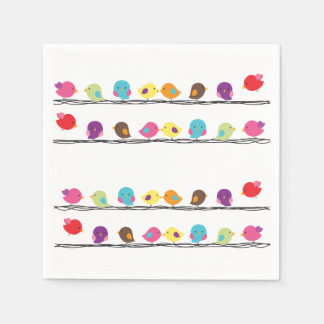 Leuke kleurrijke vogels op touwen papier servet