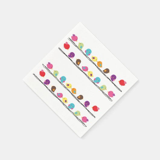 Leuke kleurrijke vogels op touwen papier servet (Hoek)