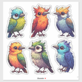 Leuke Kleurrijke Vogels Stickerpakket Voor Kindere Sticker