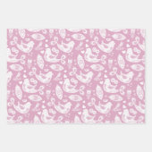 Leuke kleurrijke volkskunst patrijzen kerst inpakpapier vel (Voorkant 2)