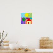 Leuke Kleurrijke Vormen Poster (Keuken)