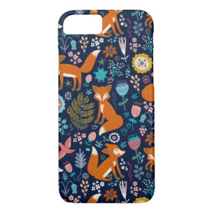 Leuke kleurrijke vossen vogels & bloemen patroon Case-Mate iPhone case