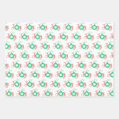 Leuke kleurrijke vrolijke & heldere kerstvakantie  inpakpapier vel (Voorkant 3)