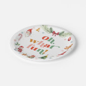 Leuke Kleurrijke Wat Een Pret Kerstvakantie Feestj Papieren Bordje (Gekanteld)