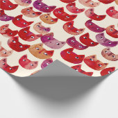 Leuke kleurrijke Waterverf Cat Pattern Cadeaupapier (Hoek)