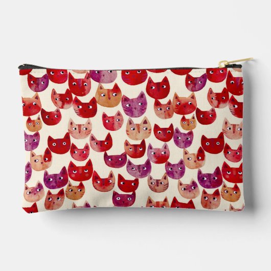 Leuke kleurrijke Waterverf Cat Pattern Etui (Achterkant)