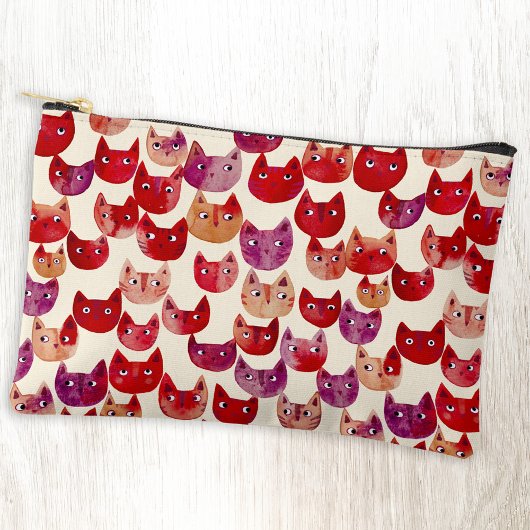 Leuke kleurrijke Waterverf Cat Pattern Etui