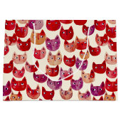 Leuke kleurrijke Waterverf Cat Pattern Groot Cadeauzakje (Voorkant)