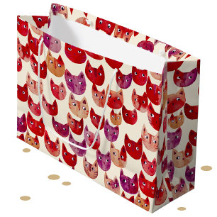Leuke kleurrijke Waterverf Cat Pattern Groot Cadeauzakje