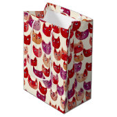 Leuke kleurrijke Waterverf Cat Pattern Medium Cadeauzakje (Voorkant Gekanteld)