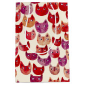 Leuke kleurrijke Waterverf Cat Pattern Medium Cadeauzakje (Voorkant)