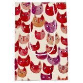 Leuke kleurrijke Waterverf Cat Pattern Medium Cadeauzakje (Achterkant)