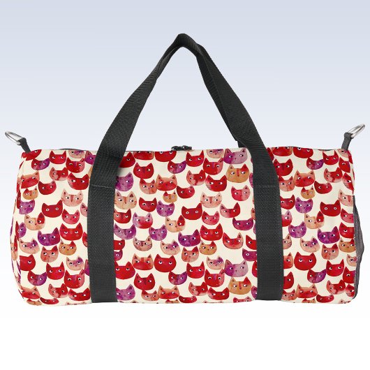 Leuke kleurrijke Waterverf Cat Pattern Plunjezak