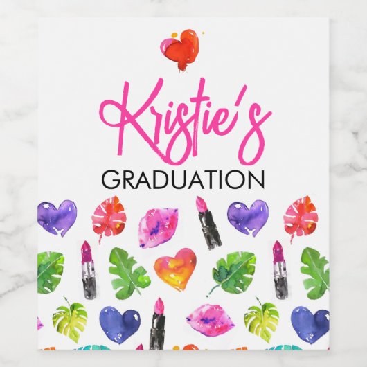 Leuke Kleurrijke Waterverf Lippenstiften Afsluitfe Wijn Etiket (Enkel label)