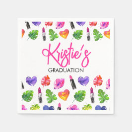 Leuke Kleurrijke Waterverf Lipsticks Afsluitfeest  Servet