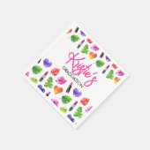 Leuke Kleurrijke Waterverf Lipsticks Afsluitfeest  Servet (Hoek)