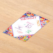 Leuke kleurrijke Waterverf Paint Blots Kids Verjaa Acryl Uitnodigingen (Laagn)