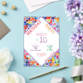 Leuke kleurrijke Waterverf Paint Blots Kids Verjaa Acryl Uitnodigingen (Insitu (Huwelijk))